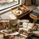 Large Wooden Ottoman Tray Great Rectangle Trays for Big Ottoman 22"x18" Coffee Table Tray for Kitchen Huge Wood Serving Tray with Round Corner for Living Room Decor Centerpiece Organizer