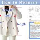 chouyatou Womens Fall Winter Casual Business Wool Blend Coat Loose Double Breasted Dressy Blazer Pea Coat (Black, XL)