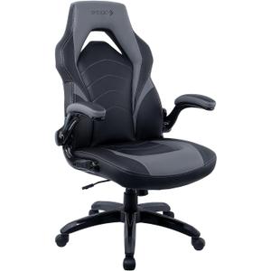 Emerge Vortex Bonded Leather Ergonomic Gaming Chair with Lumbar Support, High Back and Adjustable Tilt Lock, Black and Gray