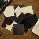 Natural Cowhide Leather Squares, Mixed Colors Hair-On Hide, 6 * 6 Inch, Pack of 10 (Black (12 x 12))