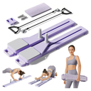 Pilates Board, Multifunctional Abdominal Plate Sets, Detachable Ab Trainer Machine for Home, 6 in 1 Pilates Sliding Board, Foldable Pilates Reformer for Women Core Workouts