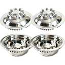 16" Stainless Steel Wheel Simulators, 8 Lug Snap-On RV Hubcaps,16 Wheel Cover Compatible with GMC 3500, Ford F350, E350/E450 Van, Dodge Ram 3500