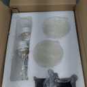 Industrial Mid Century Wall Sconce Set of 2 with White Cylinder Glass Shades Modern Bathroom Vanity Wall Lamp Black and Gold Finished Wall Light Fixture