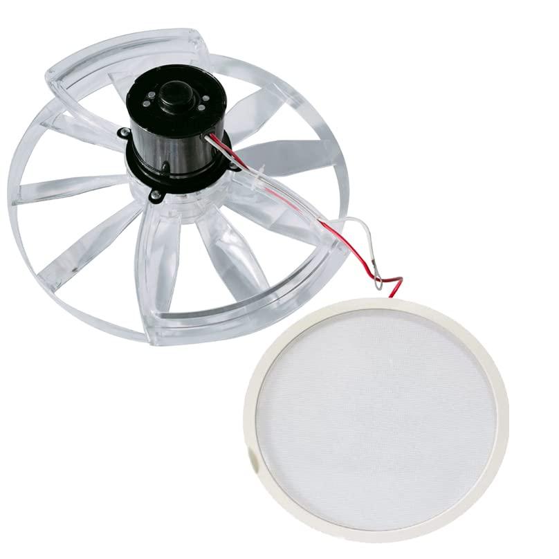 RV Vent Motor Replacement Kit  12 Fan Blade, 1200 CFM Motor Assembly with Screen, Quiet RV Roof Vent Repair Kit
