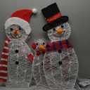 ATDAWN Light Up Snowman, hristmas Yard Decoration, 60 LEDs Lighted Snowman Christmas Decoration, Indoor Outdoor Lighted Snowman for Christmas Holiday Lighted Yard Display