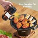 (2-Piece) Olive Oil Dispenser and Oil Sprayer for Cooking with Labels, 16oz/470ml Glass Oil Bottle Coated Brown, 2 in 1 Olive Oil Dispenser Bottle for Kitchen, Oil Mister for Air Fryer, Salad, Frying