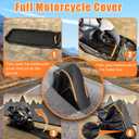 Full Enclosed Motorcycle Cover Waterproof Outdoor/Indoor Storage Waterproof Motorcycle Cover Heavy Duty with Reflective Strips Fits Touring Motorcycles Length up to 108" with Side+Top Box, Size: 3.(3XL)108L" x 45"W x 59"H