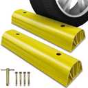 ROBLOCK 22" Parking Stopper for Home Garage & Outside, Heavy Duty Garage Stoppers for Protecting Your Vehicle, Parking Aids for New Drivers, Wheel Stops for Cars, Vans, Trailer, 2 Packs, Yellow (3.1"H Updated 2Pcs)