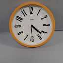 JONES CLOCKS Modern Matt Yellow Wall Clock - Small Round Clock - Retro Design - Office Kitchen Living Room Clock - 20cm (7.9in), Mustard Yellow