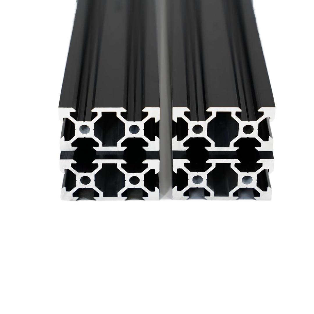 Iverntech 4PCS 1000mm 2040 V Slot Aluminum Extrusion 39.37 inches Black Aluminum Profile European Standard Anodized Linear Rail for DIY 3D Printer and CNC Machines