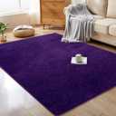 Softlife Washable Bedroom Rug, 4x6 Purple Area Rugs for Living Room, Soft Fluffy Fuzzy Carpet Bedside Rugs Indoor Non-Slip Rug for Kids Home Decor Aesthetic Dorm Nursery