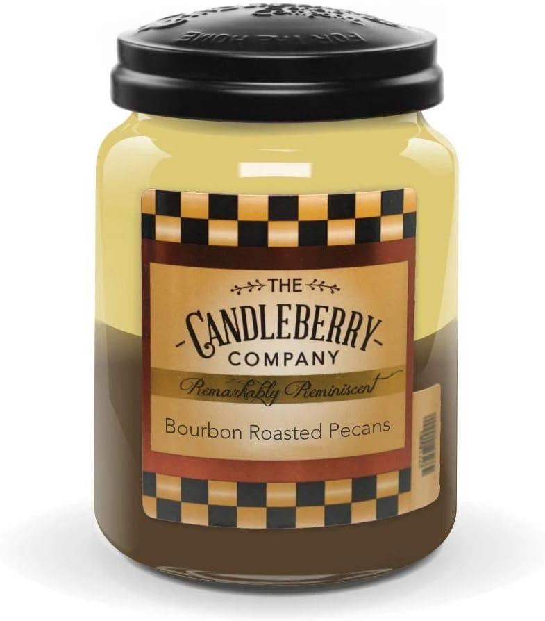 Candleberry Candles | Strong Fragrances for Home | Hand Poured in The USA | Highly Scented | 135 Hour Burn Time | Large Jar (Bourbon Roasted Pecans)