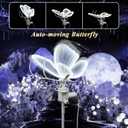 Wedding Moving Butterfly Floor Lamp: LED Electric Wings Light - Table Butterflies Decoration & Adjustable Height - Stand Decor for Birthday Party Christmas Tree Baby Bridal Shower (1, 9.8 In White)