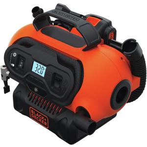 BLACK+DECKER 20V MAX Tire Inflator, Portable Air Compressor, 3 Modes: Cordless, 120V Corded, and 12V Car Adapter, Air Pump, Battery Sold Separately (BDINF20C)