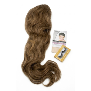 Brown Lace Front Wig 26 Inch For Women, With Lashes