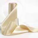 HUIHUANG Champagne Ribbon 4 inch Wide Solid Color Double-Faced Satin Ribbon Champagne Fabric Ribbon for Wedding Chair Sash Large Bows Making Party Decor Sewing Crafts Floral Bouquet-10 Yards/Roll