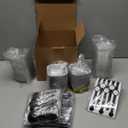 100 Pcs Mini Cake Pans with Lids, 5oz Square Aluminum Foil Brownie Baking Cups, Small Cake Tins with Lids, Disposable Ramekins, Mini Cake Containers For Wedding Birthday Party (Gold)