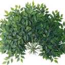 mizii 24pcs Artificial Greenery Stems Silk Green Leaves Fake 23in Ficus Garland Spray Plants Faux Greenery Decoration for Centerpieces Wedding Arch Flower Bouquet Table Home Decor (24)