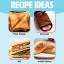 Tasty Mini Sandwich Maker, Makes Sandwiches, Paninis, Grilled Cheese, Desserts, Quick Results, Easy Cleanup, 600W, Red