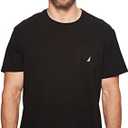 Nautica mens Solid Crew Neck Short Sleeve Pocket T-shirt T Shirt, True Black, X-Large Tall US 3XL