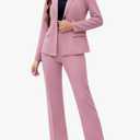 Women's 2 Piece Suits Business Casual Outfits Long Sleeve Solid Blazer with Pants Professional Office Work Sets 2XL