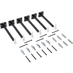 Rose's Rustics Heavy Duty Floating Shelf Bracket 6 Inch Rod (6 Pcs) Solid Steel Hidden Shelf Brackets for Floating Wood Shelves - Blind Shelf Support - Mounting Hardware Included - 1.5 Inch