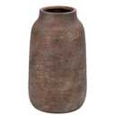 Briful Tall Rustic Ceramic Vase 9.6” – Vintage Distressed Pottery Flower Vase with Antique White-Wash Finish – Farmhouse Table Decor & Shelf Accent (Not Waterproof), Brown