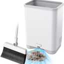 Touchless Vacuum Automatic Dustpan Great for Pet Hair/Food Crumbs/Dirt 4000PA Powerful Suction, Hair Vacuum for Salons Automatic Sensors, White Canister Vacuum Cleaner