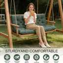 Porch Swing Cushions, Outdoor Swing Replacement Cushions 3 Seater with Backrest, Waterproof Bench Cushion with Ties,for Patio,Porch, Garden,Backyard(Green 47 * 40 in)