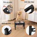 Elevated Dog Bowls with 2 Stainless Steel Bowls, 5-Height Adjustable Stand (3.1", 9" to 12"), for Improved Digestion & Neck Support, Easy Clean, Non-Slip Base Raised Feeder for Medium Large Dogs