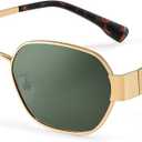 Polarized Sunglasses Women Men Trendy Hexagonal Metal Frame UV Protection