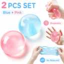 2 pcs Coconut Oil Squishy, Coconut Oil Slow Rising Squeeze Stress Ball Soft Novelty Toy Clear Jelly Bubblegum Texture Coconut Oil Squishies Toys for Relaxation and Stress Relief