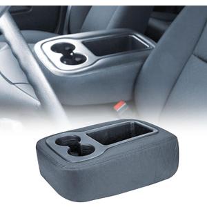 FZJDSD Dark Gray Jump Seat Armrest Cover Compatible with Chevy Silverado Tahoe Avalanche Suburban GMC Sierra Yukon XL 2007 2008 2009 2010 2011 2012 2013 2014 Center Console Cover with Zipper Design