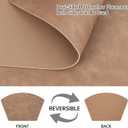 Placemats for Round Table Set of 6, Faux Leather Wedge Shaped Place Mats for Dining Table, Heat Resistant Washable Wipeable Table Mats Reversible, Camel