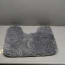 Toilet Rug U Shaped Grey 22x24 Machine Washable Non Slip Toilet Floor Mat Soft Plush Contour Rug for Bathroom Floor