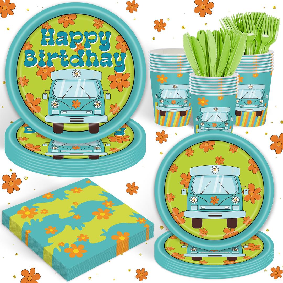120 PCS Cartoon Dog Party Set Includes Plates Napkins Perfect for Puppy Celebrations Fall Baby Showers Dog Lovers 20 Guests