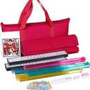 Nova Microdermabrasion American Mahjong Mah Jongg Set 166 Tiles 4 All-in-One Color Rack/Pushers Red Paisley Soft Bag Full Size Complete Mahjongg Ma Jong Set
