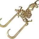 5/16In x 3 Ft Grade 70 V-Chain Bridle with 15In Large Shank J Hooks 4700 LBS Tow Truck Chain Accessories Flatbed Trailer