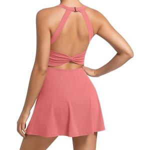 Womens Workout Tennis Dress with Built in Shorts and Bra Athletic Golf Activewear for Exercise (Large, Easy Peezy - Pink) Womens Workout Tennis Dress with Built in Shorts and Bra Athletic Golf Activewear for Exercise (Large, Easy Peezy - Pink)