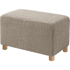 High Stretch Oversized Ottoman Cover, Ottoman Cover Rectangular for Folding Storage Stool, Thick Ottoman Slipcovers Washable Removable, with Elastic Bottom (X-Large, Khaki)