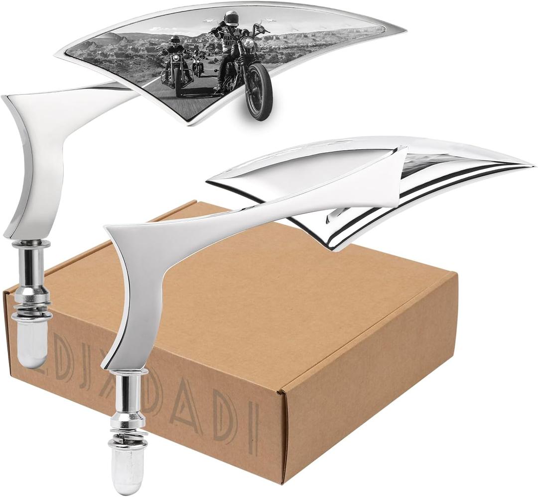 Chrome Motorcycle Rear View Mirrors 1 Pair Sportster Side Mirrors for Street Glide Electra Glide Softail Dyna 1982-2025