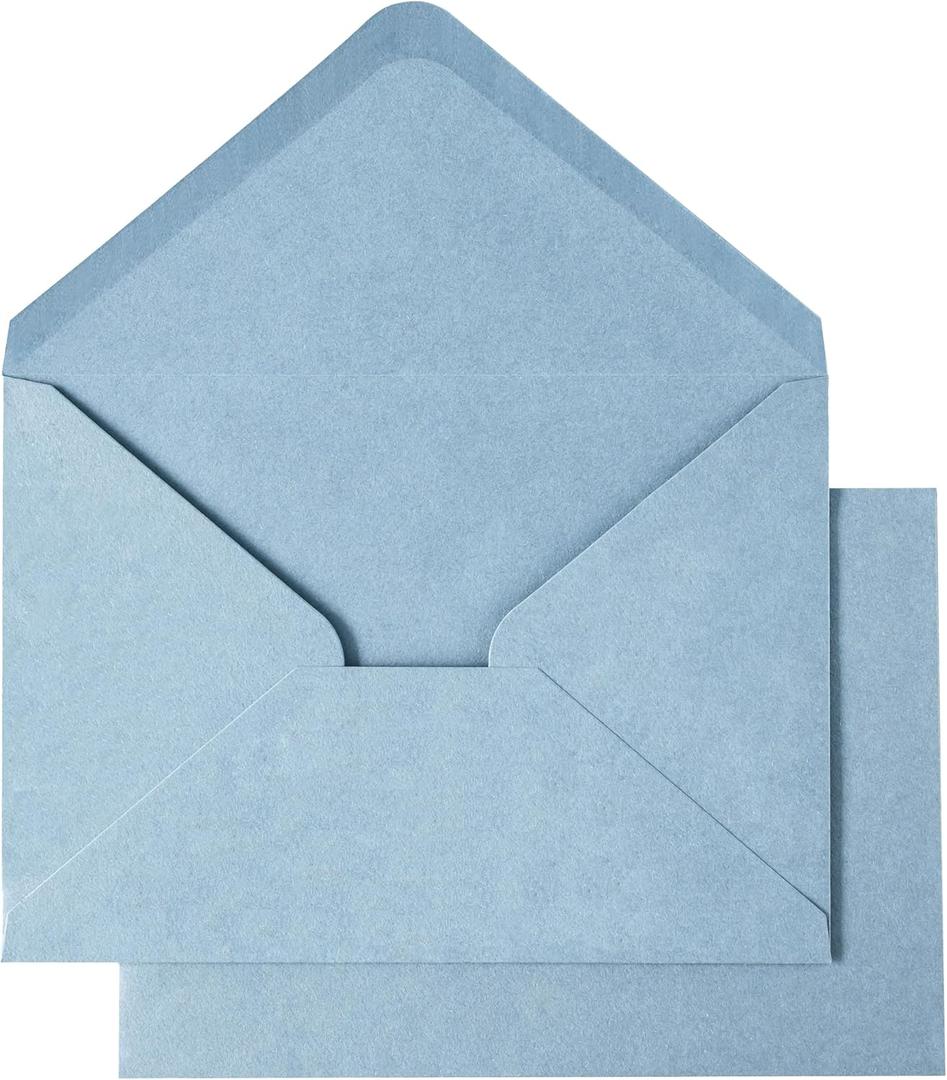 PONATIA 50 PCS A7 Envelopes, 5.25 x 7.25'' Matte Dusty Blue Envelopes For 5x7'' Weddings Invitation Cards, Christmas Gift Cards, Acrylic Invitations, Photos and Any 5x7" Inserts