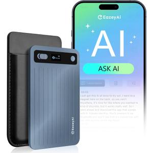 AI Voice Recorder, 64GB, Unlimited Transcribe & Summarize with AI Technology, Note Voice Recorder with App Control, 140 Languages for Lectures, Meetings, Calls (Blue)