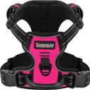 BARKBAY No Pull Pet Harness Dog Harness Adjustable Outdoor Pet Vest 3M Reflective Oxford Material Vest for PINK Dogs Easy Control for Small Medium Large Dogs (L)