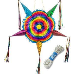 Mexican Pinata  Large 32 Rainbow Party Piata with 25-ft Rope Included  Extra Large Birthday Piata for Adults, Pride  TexMex Fun Stuff