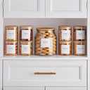 Talented Kitchen 144 Pantry Labels for Containers, Food Storage - Preprinted Black All-Caps on Matte White Vinyl Stickers for Minimalist Style Kitchen (Water Resistant)