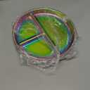 AIEVE Stainless Steel Kids Plates, 4 Pack Round Divided Toddler Plates, Portion Control Plate 9 Inch