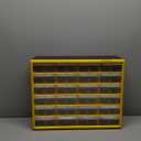 Akro-Mils 24-Drawer Plastic Drawer Storage Cabinet for Garage Organization, Bead Organizer, Building Bricks Storage, Teacher Toolbox, Makeup Organizer, 20-Inch W x 6-Inch D x 16-Inch H, 10124 Yellow
