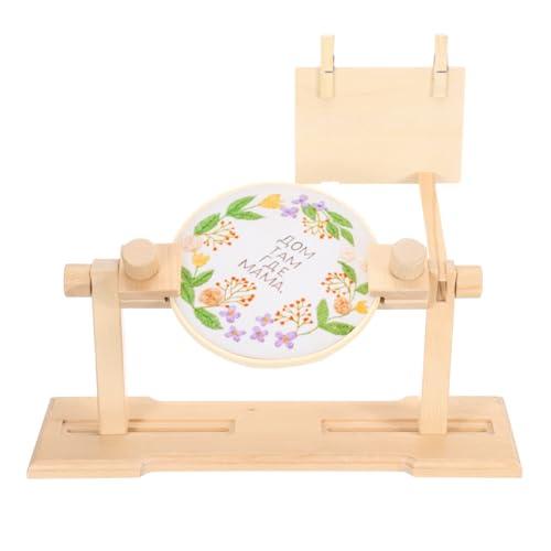 PATIKIL Embroidery Hoop Stand, Adjustable Beech Wood Cross Stitch Stand Holder 360 Degree Rotated for DIY Art Craft, Sewing, Needlework Projects