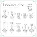 Mumufy 10 Pcs Glass Crystal Taper Candle Holders Clear Glass Candlestick Holder Fit 0.8 Inch Candles Crystal Decorative Candle Stand Centerpiece Table Wedding Dining Party (Classic,Clear)